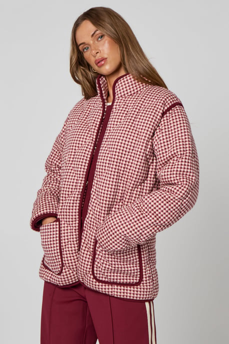 Gingham Quilted Coat - Image 4