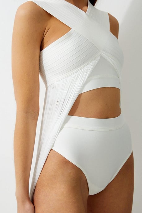 High Waisted Bandage Bikini Bottoms - Image 2