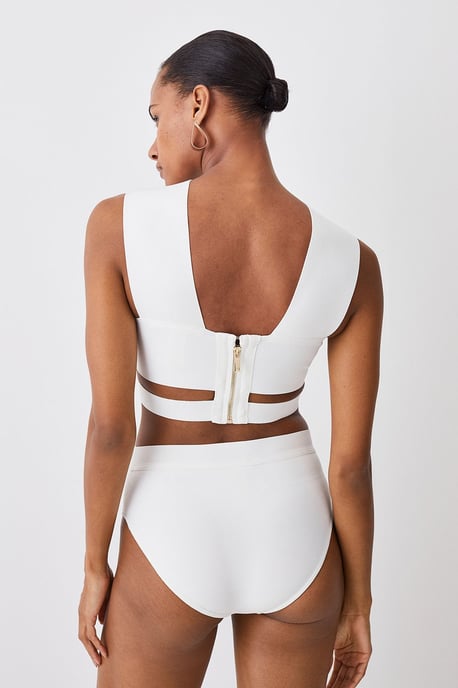 High Waisted Bandage Bikini Bottoms - Image 6