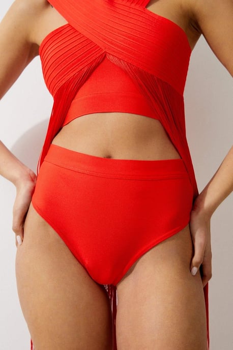High Waisted Bandage Bikini Bottoms - Image 2