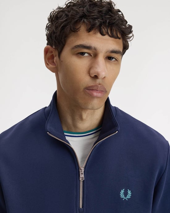 Half Zip Sweatshirt in Dark Blue - Image 3