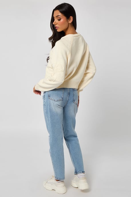Crochet embroidery raglan jumper - Image 4