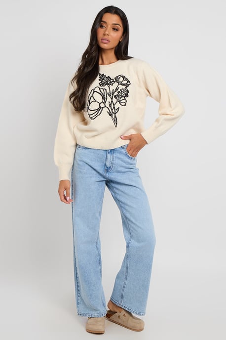 Floral embroidery jumper - Image 1