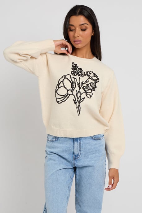 Floral embroidery jumper - Image 3