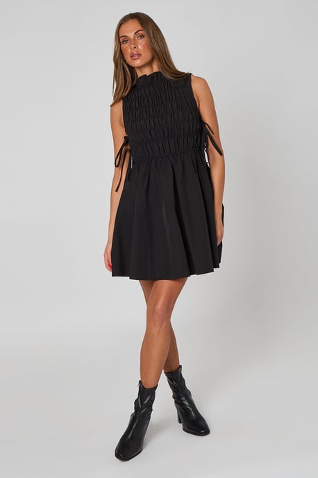 Shirred Mini Dress - Image 3