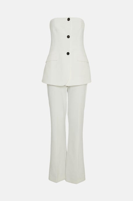 Compact Stretch Tailored Button Bodice Jumpsuit - Image 5