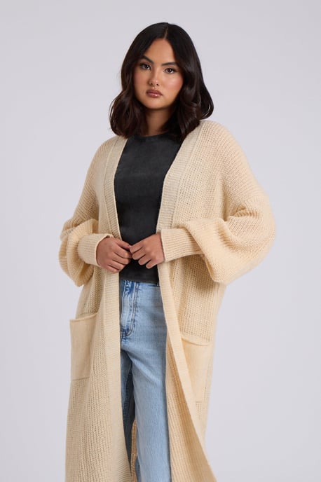 Stone Chunky Longline Cardigan - Image 3