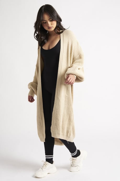 Beige Longline Cardigan - Image 1
