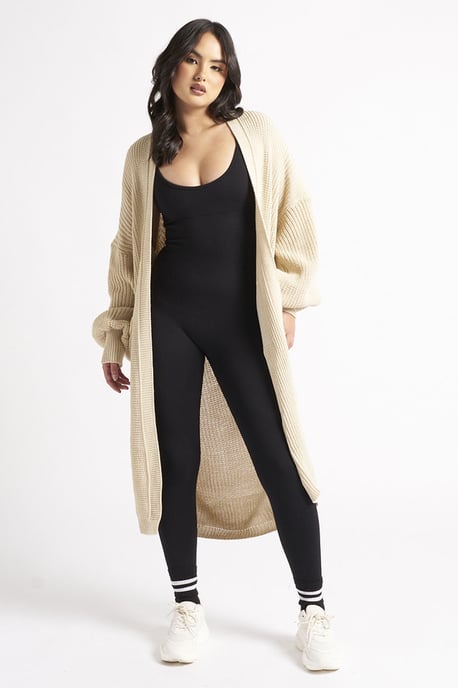 Beige Longline Cardigan - Image 3