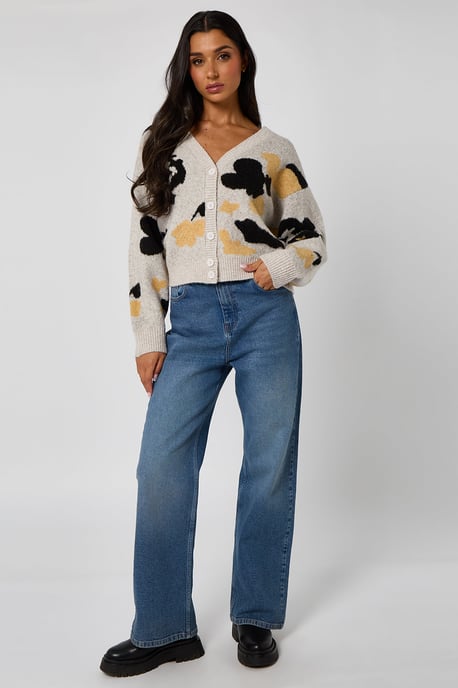 Floral Grey Cardigan - Image 1