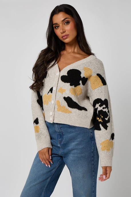 Floral Grey Cardigan - Image 3