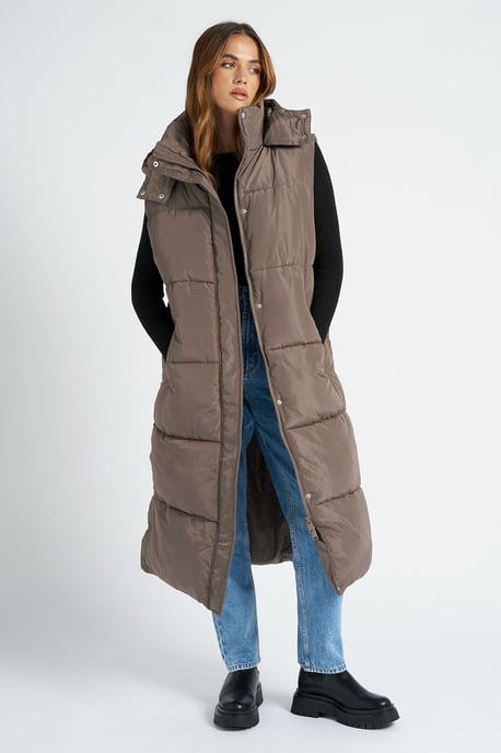Mink Longline Puffer Gilet - Image 1