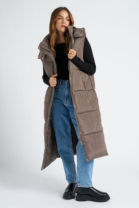 Mink Longline Puffer Gilet - Image 2
