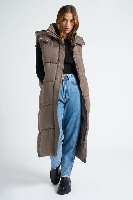 Mink Longline Puffer Gilet - Image 3