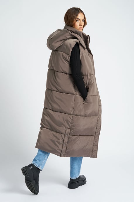Mink Longline Puffer Gilet - Image 4