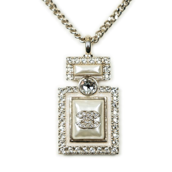 Pearl Rhinestone Perfume Bottle Necklace Ketting - Image 2