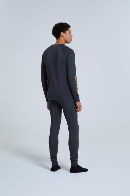 'Piste' Men's Base Layer Leggings Stretchy Breathable Warm Cosy Bottoms Charcoal - Image 3