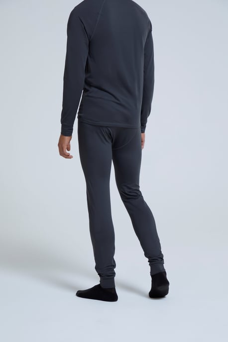 'Piste' Men's Base Layer Leggings Stretchy Breathable Warm Cosy Bottoms Charcoal - Image 4