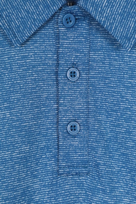 'Agra' Men's Striped Polo T-Shirt Sun Protection Sweat Wicking Tee Blue - Image 4