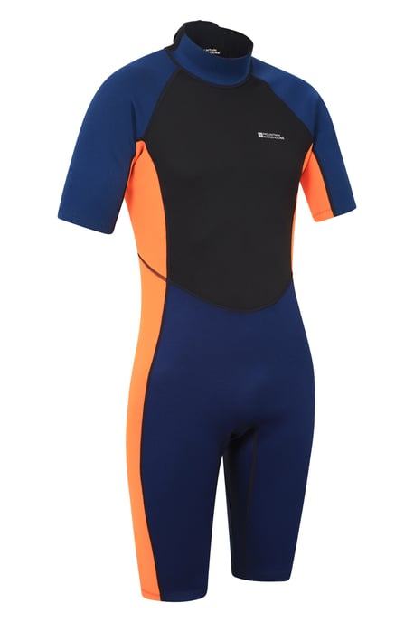 Men's Shorty Wetsuit with Easy Glide Zip Fastening Swimwear Orange - Image 3
