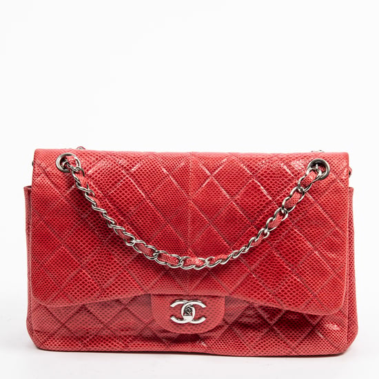 Ltd. Ed. Lizard Skin Jumbo Classic Double Flap Shoulder Bag - Image 1