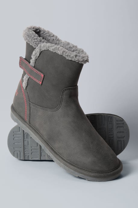 Kids Slipper Boots Cushioned Fleece Lined Flexible Sole Outdoor Winter Footwear Black - Image 2
