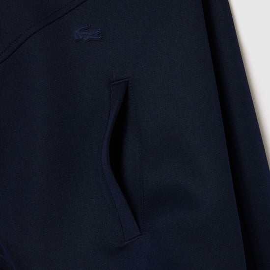 Women's Lacoste Cropped Full-Zip Sweatshirt in Navy - Image 3
