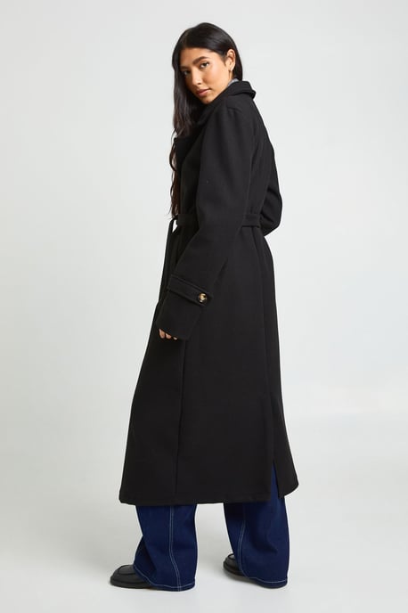Tall Belted Wool Look Trench - Image 2