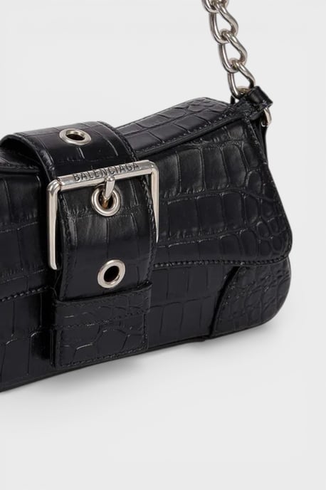 Balenciaga Lindsay Leather Shoulder Bag Black - Image 3