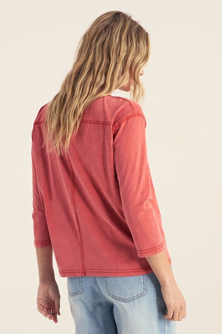 Varsity Long Sleeve Acid Wash Graphic T-Shirt - Image 4