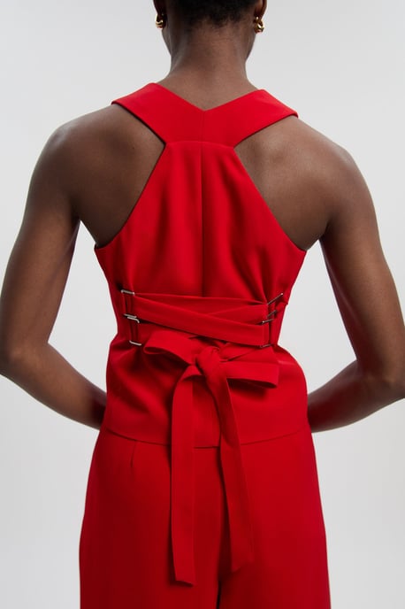 Soft Tailored Corset Back Detail Waistcoat - Image 1