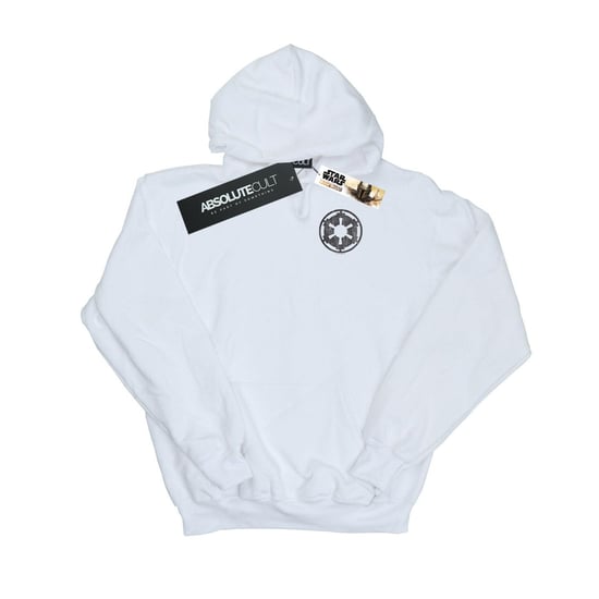 Star Wars Mens The Mandalorian Galactic Empire Insignia Breast Print Hoodie (White) - Image 1