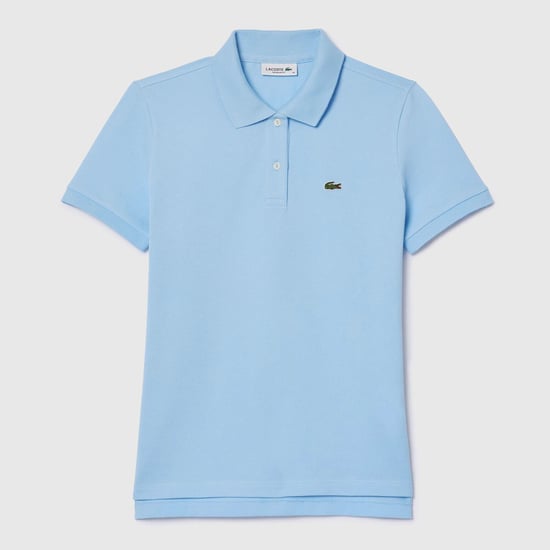 Women's Lacoste Regular-Fit Petit Polo Shirt in Blue - Image 1