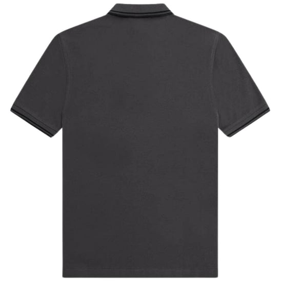 Fred Perry Mens Double Tipped Collar Polo Shirt (Black/Grey) - Image 2