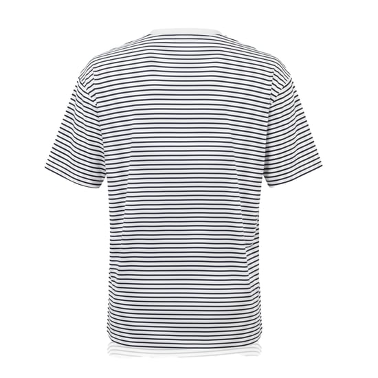 Premier Unisex Adult Utility 2.0 Contrast Striped Oversized T-Shirt (Navy/White) - Image 2