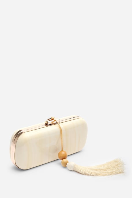 Where's That From Womens 'Kelp' Marble Finish Tassel Clutch Bag - Image 3