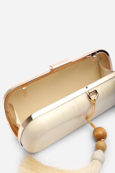Where's That From Womens 'Kelp' Marble Finish Tassel Clutch Bag - Image 5