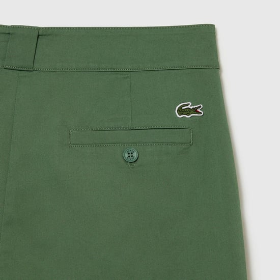 Damesbroek van Lacoste met stretchgabardine in groen - Image 3