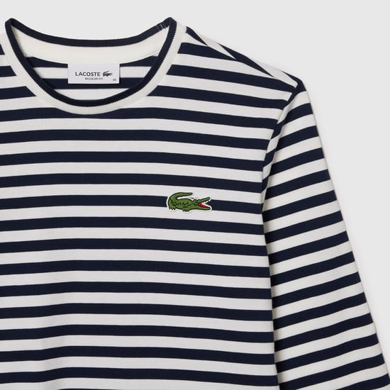 Women's Lacoste Striped Long Sleeve T-Shirt in Navy - Image 6