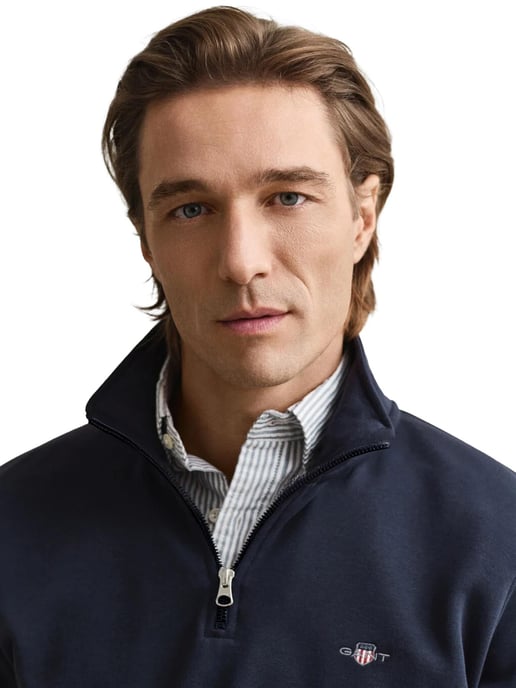 Gant | Mens Archive Shield Half Zip Sweatshirt - Image 3