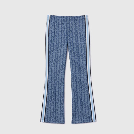 Lacoste flared joggingbroek met Monogram-motief voor dames in blauw - Image 1