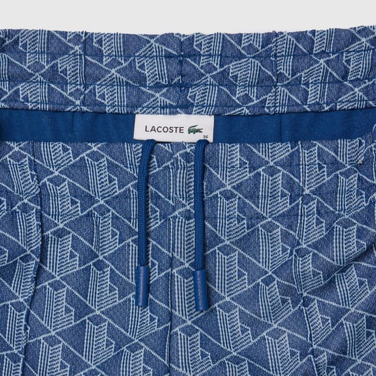 Lacoste flared joggingbroek met Monogram-motief voor dames in blauw - Image 2