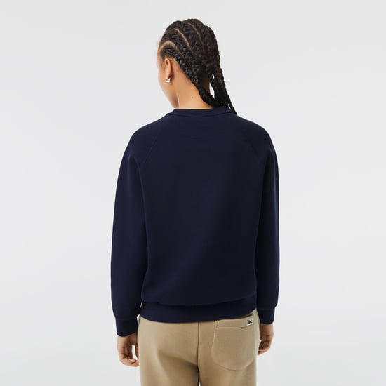 Women's Lacoste Crewneck Sweatshirt in Navy - Image 3