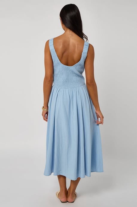 Linen-Look Sleeveless Smock Dress - Image 4