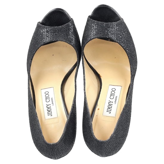 Jimmy Choo Peep Toe Pumps in Black Leather - Image 3