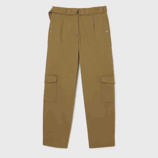 Dames cargo broek van Lacoste katoen gabardine in bruin - Image 1