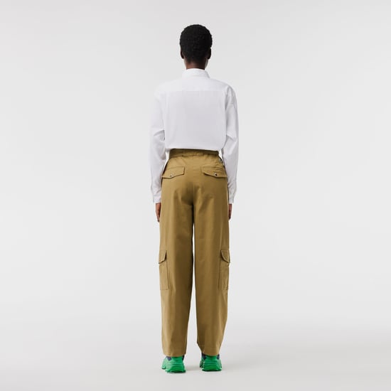 Women's Lacoste Cotton Gabardine Cargo Pants in Brown - Image 3