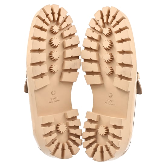 Stuart Weitzman Perla Embellished Platform Loafers in Beige Patent Leather - Image 6