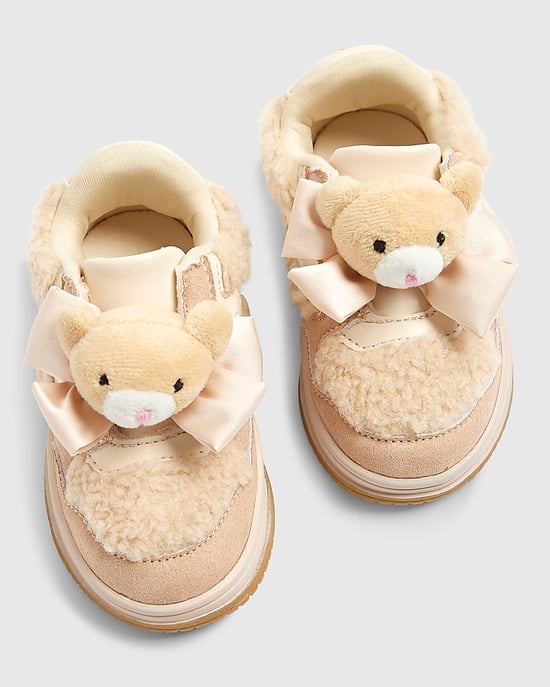 River Island Mini Girls Trainers Beige Teddy Bear - Image 4