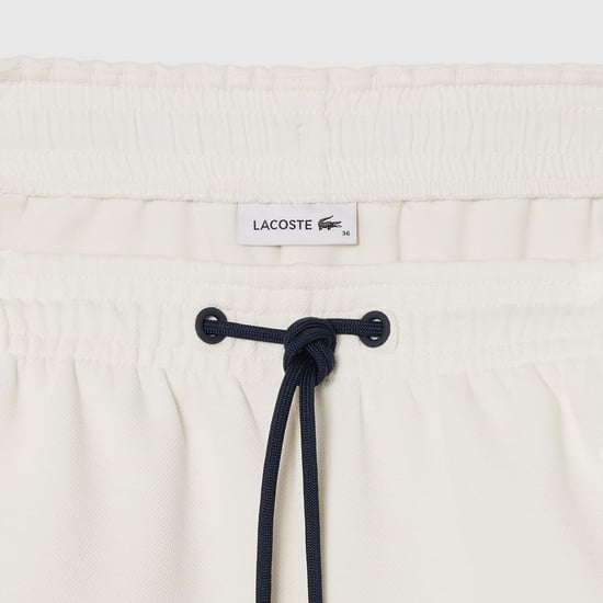 Women's Lacoste Contrast Panel Shorts in Cream - Image 6